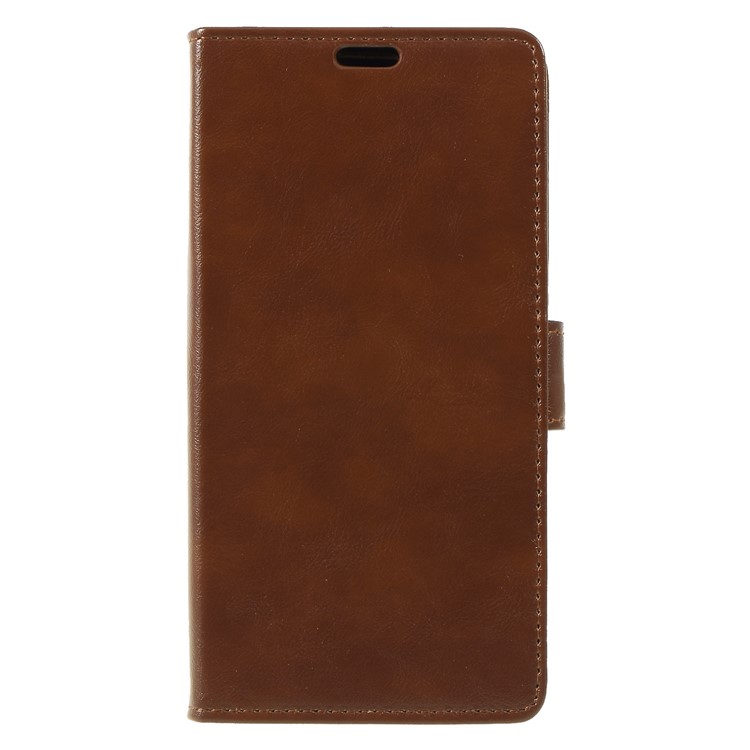 Crazy Horse Wallet Stand Leather Mobile Casing for Xiaomi Pocophone F1 / Poco F1 (India) - Brown-1