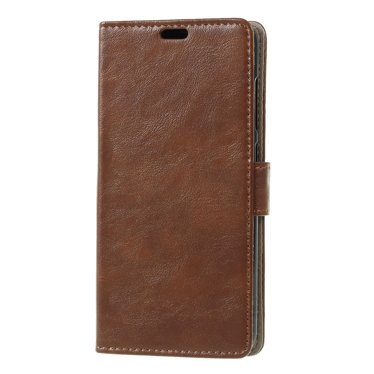 Crazy Horse Wallet Stand Leather Mobile Casing for Xiaomi Pocophone F1 / Poco F1 (India) - Brown-3