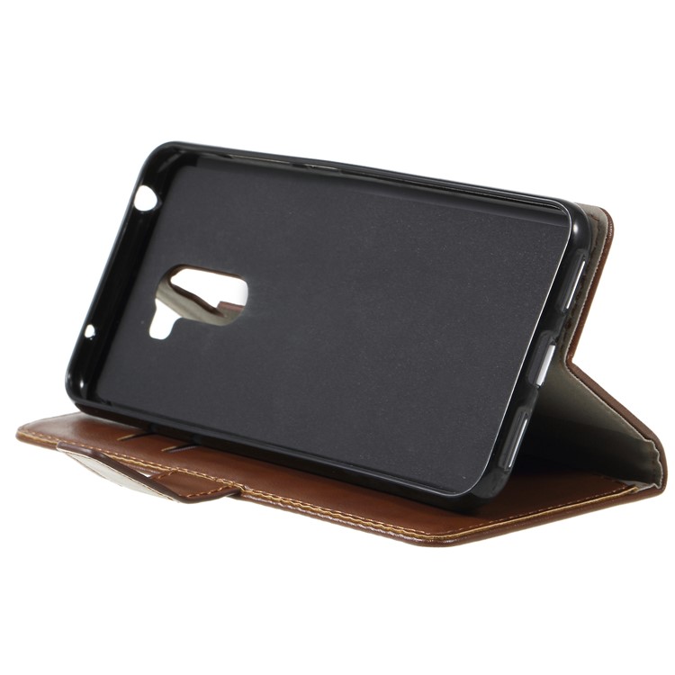 Crazy Horse Wallet Stand Leather Mobile Casing for Xiaomi Pocophone F1 / Poco F1 (India) - Brown-4