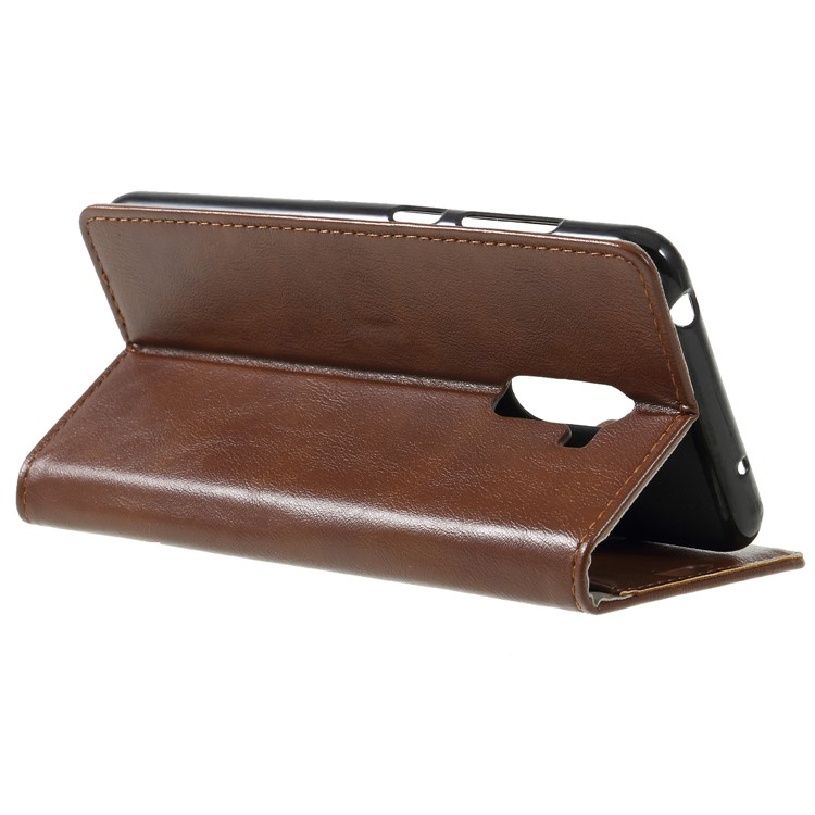 Crazy Horse Wallet Stand Leather Mobile Casing for Xiaomi Pocophone F1 / Poco F1 (India) - Brown-5