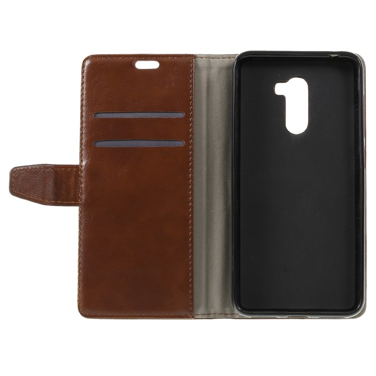 Crazy Horse Wallet Stand Leather Mobile Casing for Xiaomi Pocophone F1 / Poco F1 (India) - Brown-6
