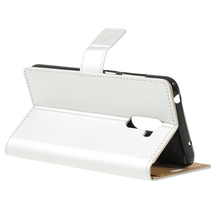 Wallet Stand Flip Leather Phone Case Accessory for Xiaomi Pocophone F1/Poco F1 (India) - Silver-5