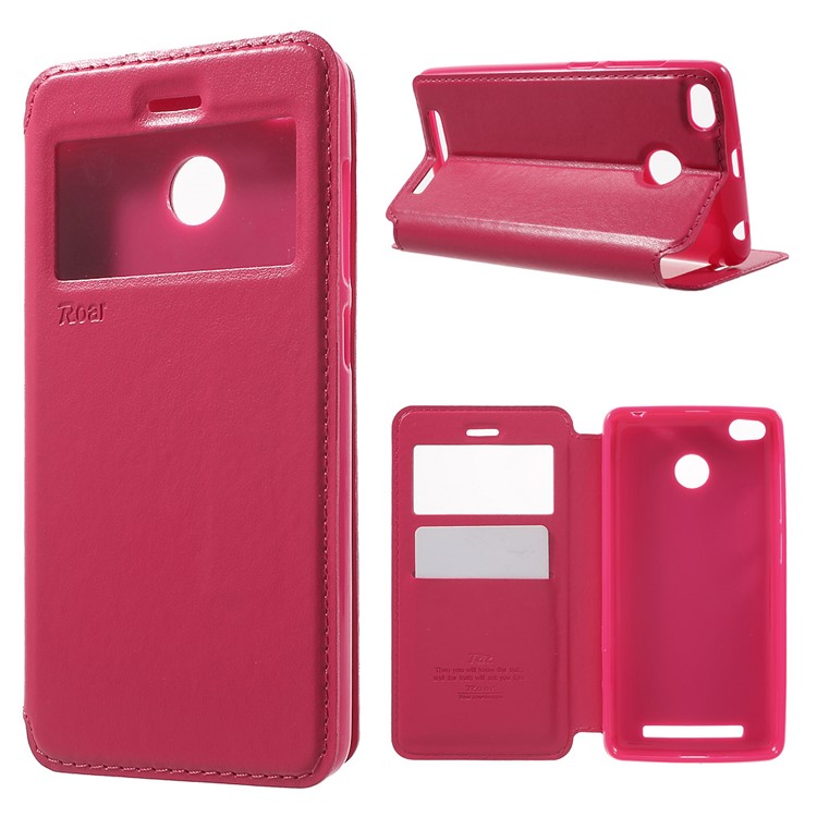 ROAR KOREA Window View Leather Stand Cover for Xiaomi Redmi 3s - Rose-1