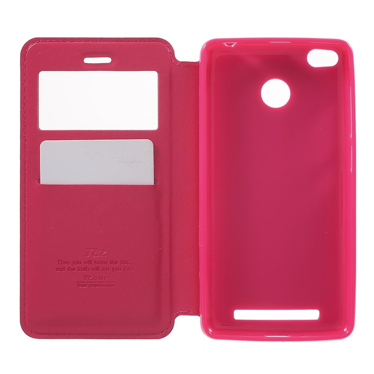 ROAR KOREA Window View Leather Stand Cover for Xiaomi Redmi 3s - Rose-4