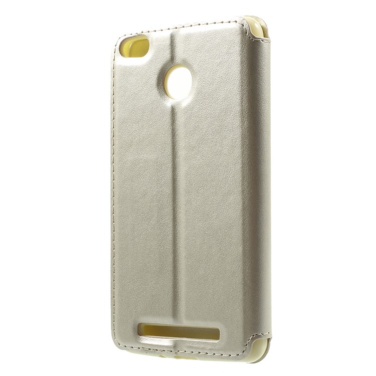ROAR KOREA Window View Flip Leather Shell for Xiaomi Redmi 3s - Gold-2