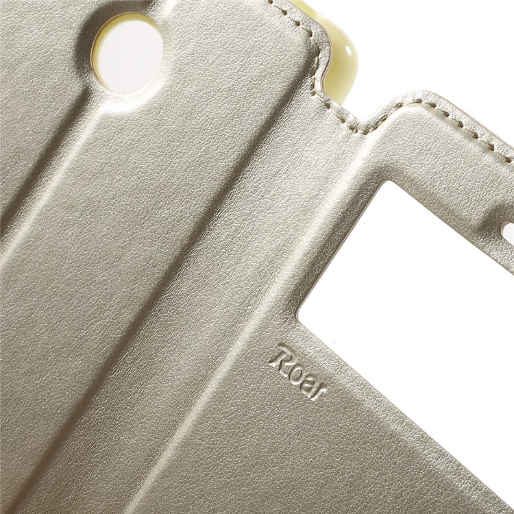 ROAR KOREA Window View Flip Leather Shell for Xiaomi Redmi 3s - Gold-6