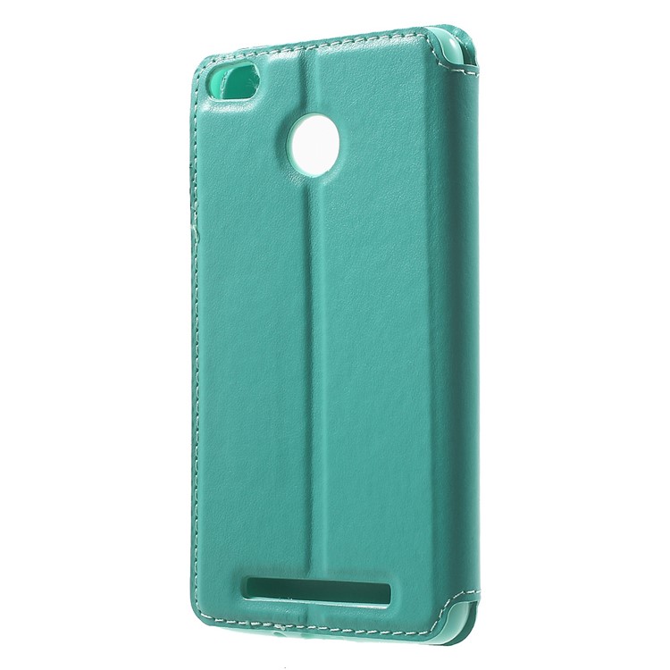 ROAR KOREA View Window Leather Case with Card Slot for Xiaomi Redmi 3s - Cyan-2