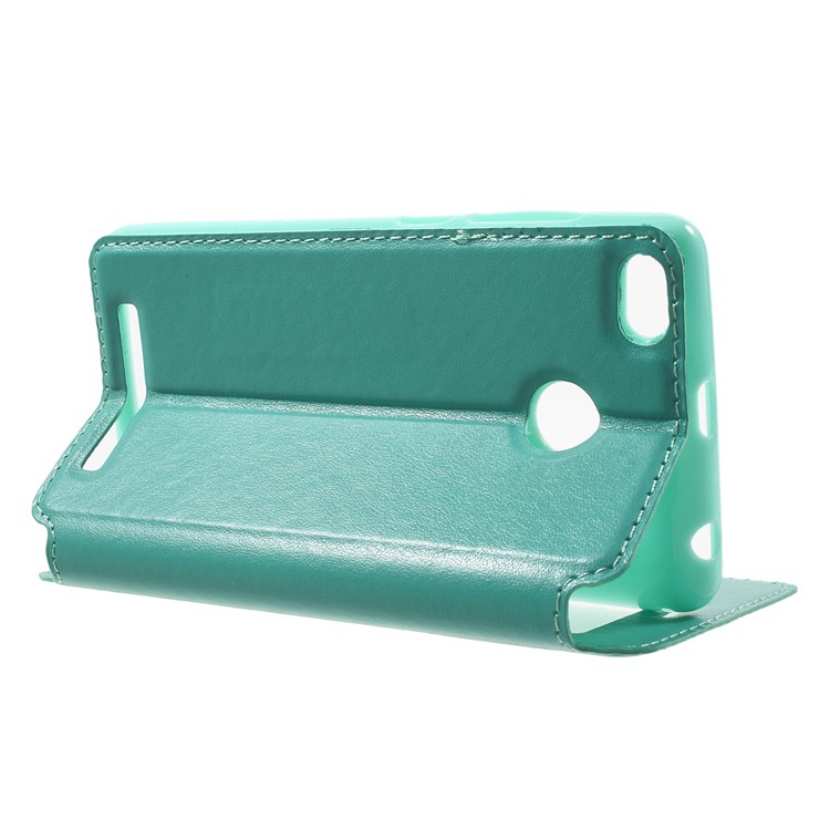 ROAR KOREA View Window Leather Case with Card Slot for Xiaomi Redmi 3s - Cyan-3