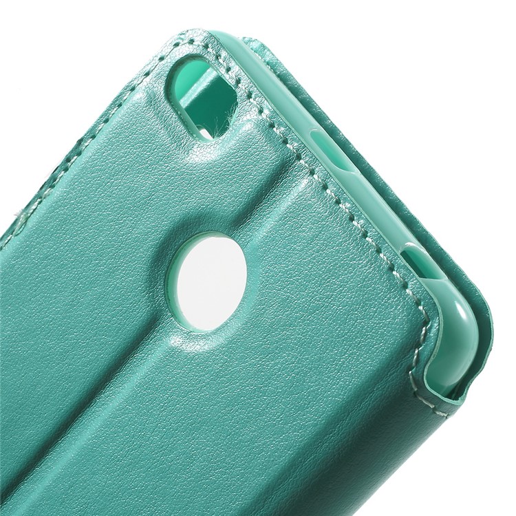 ROAR KOREA View Window Leather Case with Card Slot for Xiaomi Redmi 3s - Cyan-6