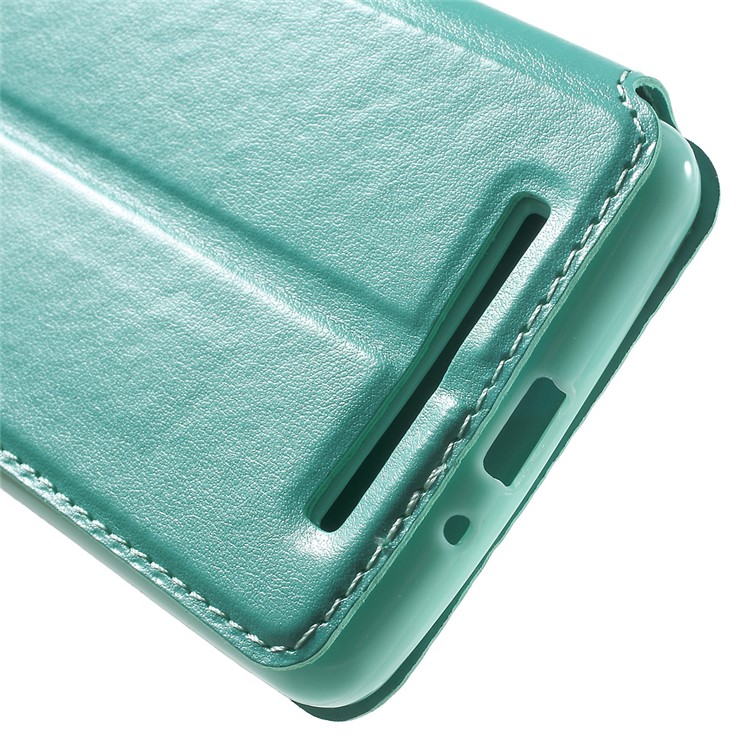 ROAR KOREA View Window Leather Case with Card Slot for Xiaomi Redmi 3s - Cyan-8