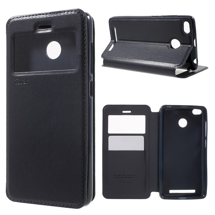 ROAR KOREA View Window Protective Leather Cover for Xiaomi Redmi 3s - Dark Blue-1