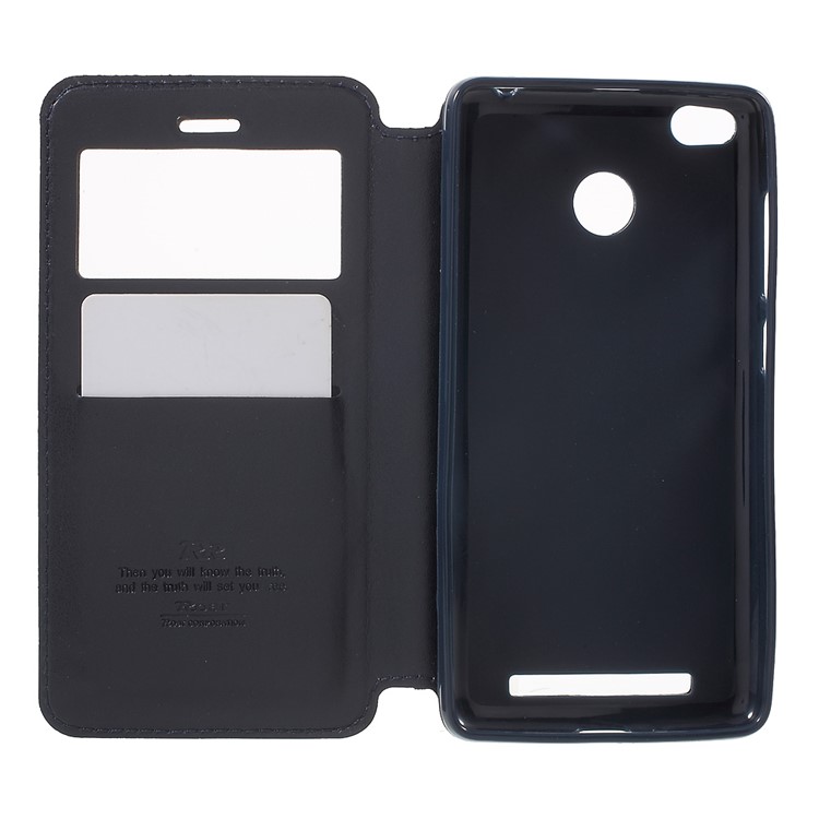 ROAR KOREA View Window Protective Leather Cover for Xiaomi Redmi 3s - Dark Blue-4