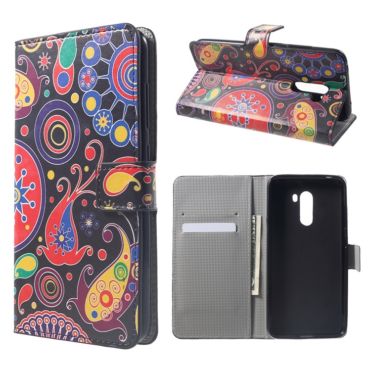 Pattern Printing Wallet Stand Leather Cover for Xiaomi Pocophone F1 / Poco F1 (India) - Paisley Pattern-1