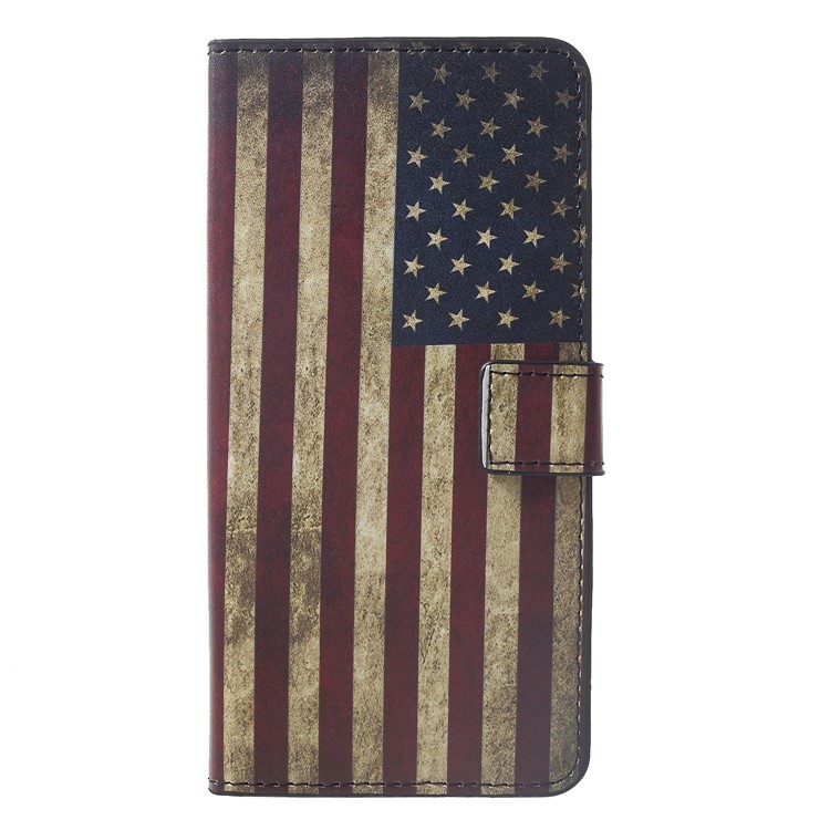 Pattern Printing Wallet Stand Leather Flip Protection Cover for Xiaomi Pocophone F1 / Poco F1 (India) - Vintage US Flag-1