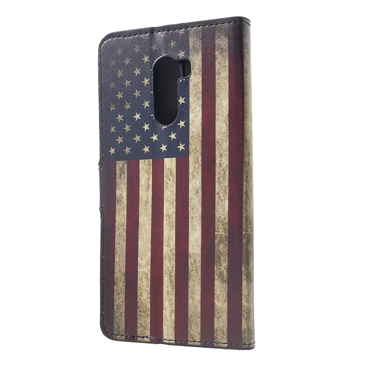 Pattern Printing Wallet Stand Leather Flip Protection Cover for Xiaomi Pocophone F1 / Poco F1 (India) - Vintage US Flag-2