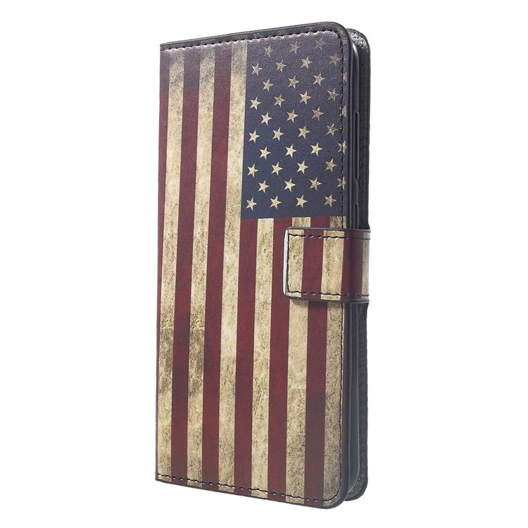 Pattern Printing Wallet Stand Leather Flip Protection Cover for Xiaomi Pocophone F1 / Poco F1 (India) - Vintage US Flag-3