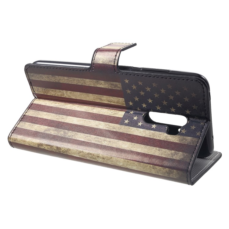 Pattern Printing Wallet Stand Leather Flip Protection Cover for Xiaomi Pocophone F1 / Poco F1 (India) - Vintage US Flag-4