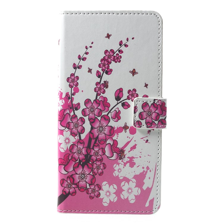 Pattern Printing Wallet Stand Leather Phone Casing for Xiaomi Pocophone F1 / Poco F1 (India) - Plum Blossom-1