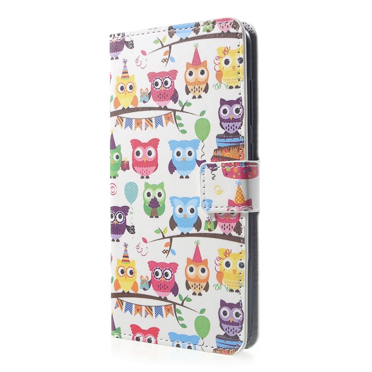 Pattern Printing Wallet Stand Leather Cover with Card Holders for Xiaomi Pocophone F1 / Poco F1 (India) - Adorable Owls-3