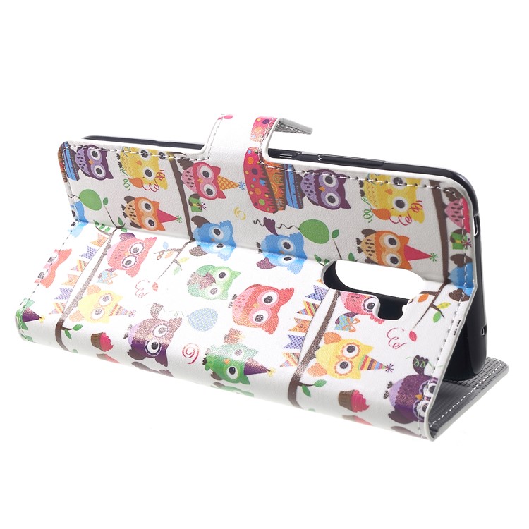Pattern Printing Wallet Stand Leather Cover with Card Holders for Xiaomi Pocophone F1 / Poco F1 (India) - Adorable Owls-4