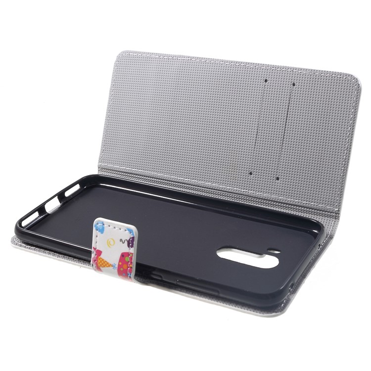Pattern Printing Wallet Stand Leather Cover with Card Holders for Xiaomi Pocophone F1 / Poco F1 (India) - Adorable Owls-5