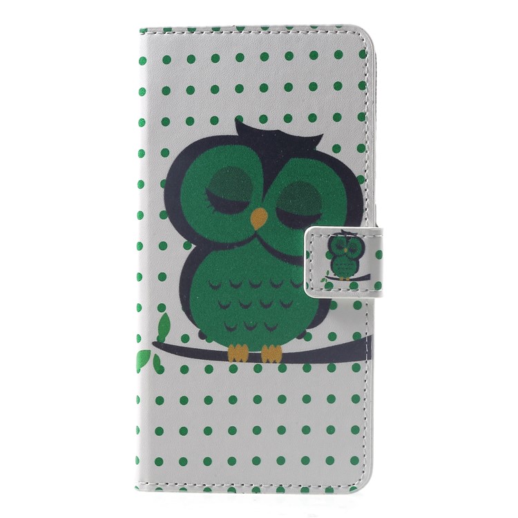 For Xiaomi Pocophone F1 / Poco F1 (India) Pattern Printing Wallet Stand Leather Cover with Card Holders - Dozing Owl-1