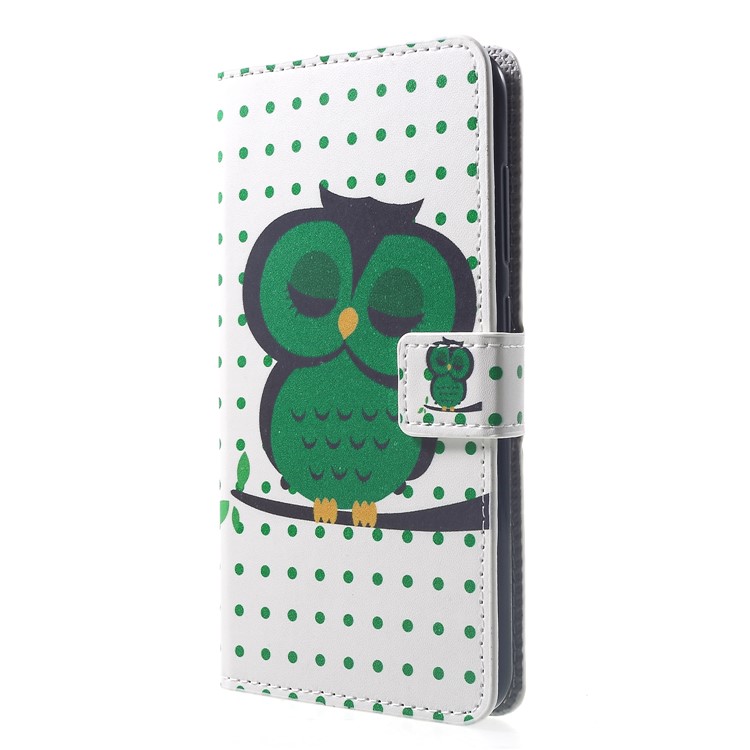 For Xiaomi Pocophone F1 / Poco F1 (India) Pattern Printing Wallet Stand Leather Cover with Card Holders - Dozing Owl-3