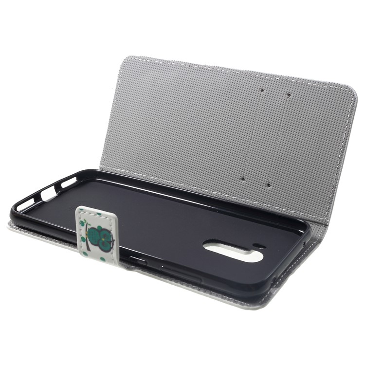 For Xiaomi Pocophone F1 / Poco F1 (India) Pattern Printing Wallet Stand Leather Cover with Card Holders - Dozing Owl-5
