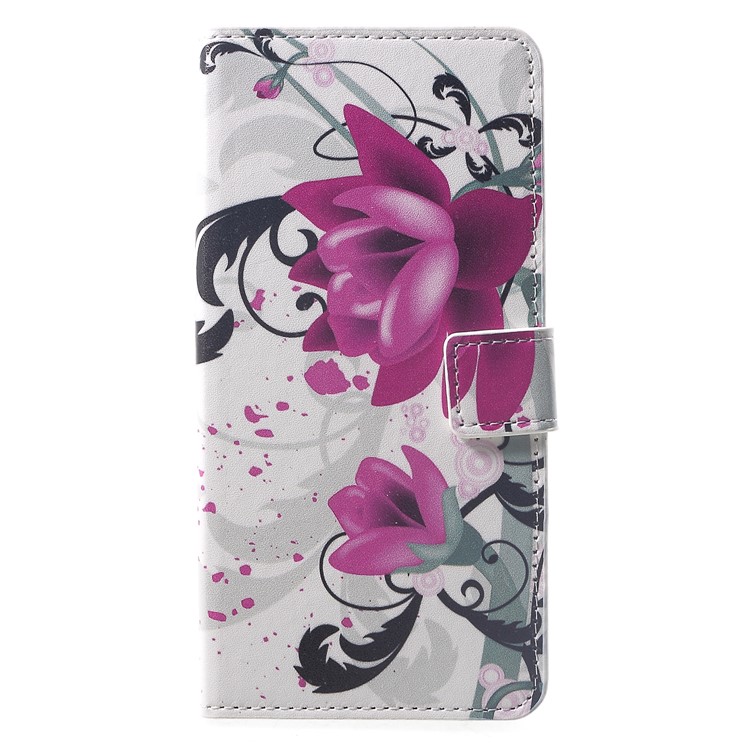 Patterned Leather Wallet Stand Magnetic Flip Cover for Xiaomi Pocophone F1 / Poco F1 (India) - Kapok Flowers-1