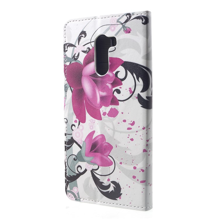 Patterned Leather Wallet Stand Magnetic Flip Cover for Xiaomi Pocophone F1 / Poco F1 (India) - Kapok Flowers-2