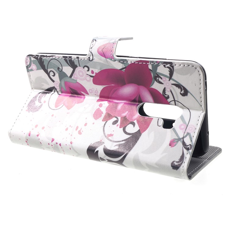 Patterned Leather Wallet Stand Magnetic Flip Cover for Xiaomi Pocophone F1 / Poco F1 (India) - Kapok Flowers-4
