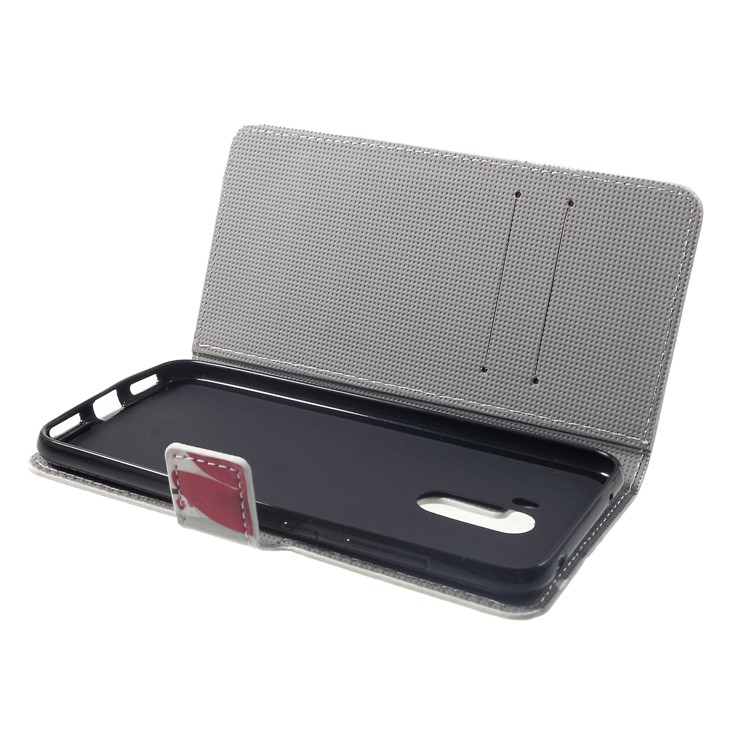 Patterned Leather Wallet Stand Magnetic Flip Cover for Xiaomi Pocophone F1 / Poco F1 (India) - Kapok Flowers-5