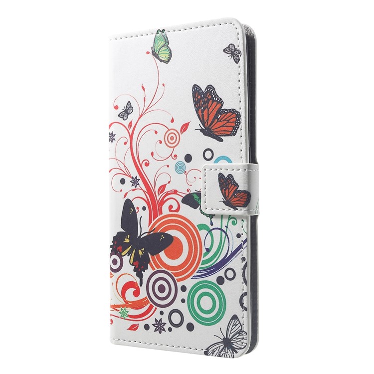Pattern Printing Wallet Stand Leather Casing Accessory for Xiaomi Pocophone F1 / Poco F1 (India) - Butterflies and Circles-3