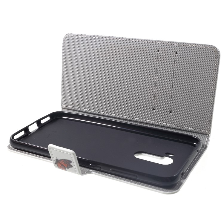 Pattern Printing Wallet Stand Leather Casing Accessory for Xiaomi Pocophone F1 / Poco F1 (India) - Butterflies and Circles-5