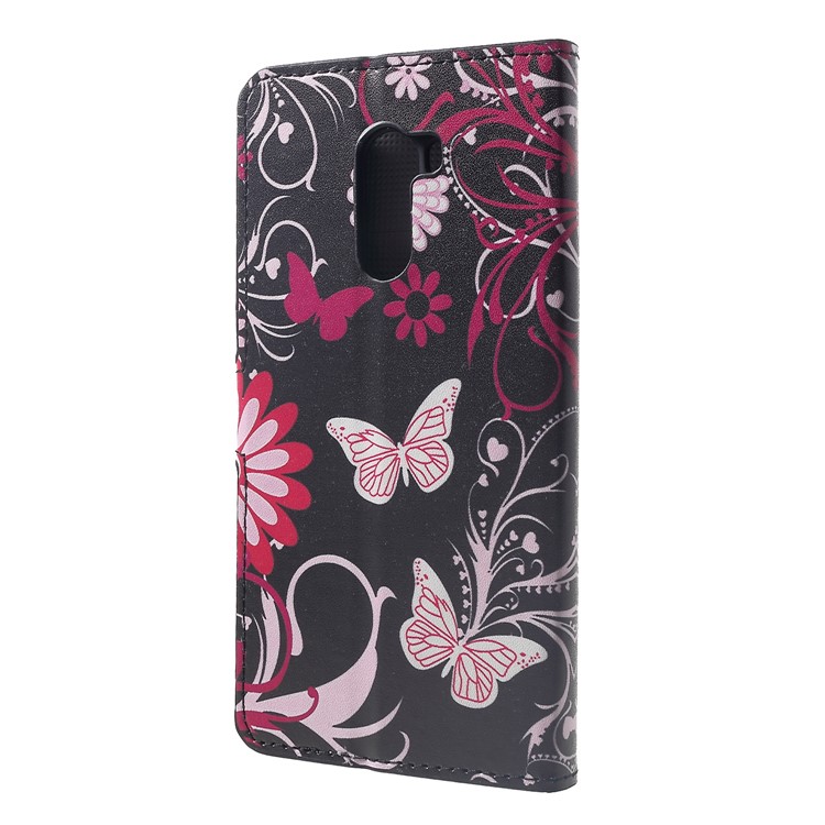 Pattern Printing Wallet Stand Leather Cellphone Shell Cover for Xiaomi Pocophone F1 / Poco F1 (India) - Butterfly and Flower-2