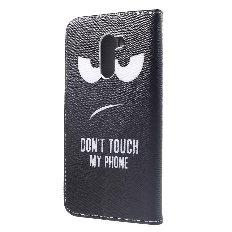 Patterned Cross Texture Wallet Stand Leather Phone Casing for Xiaomi Pocophone F1 / Poco F1 (India) - Do Not Touch My Phone-2