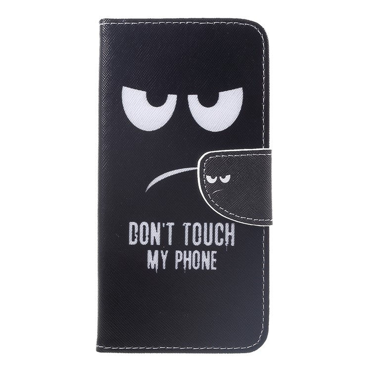 Patterned Cross Texture Wallet Stand Leather Phone Casing for Xiaomi Pocophone F1 / Poco F1 (India) - Do Not Touch My Phone-4