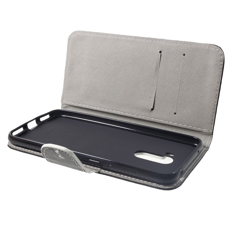Patterned Cross Texture Wallet Stand Leather Phone Casing for Xiaomi Pocophone F1 / Poco F1 (India) - Do Not Touch My Phone-6