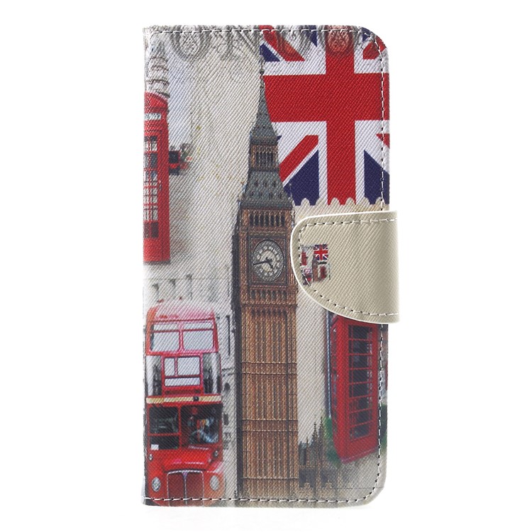 Patterned Cross Texture Wallet Leather Folio Stand Protective Case for Xiaomi Pocophone F1 / Poco F1 (India) - London Elements-1