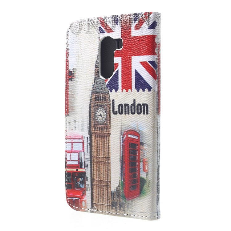Patterned Cross Texture Wallet Leather Folio Stand Protective Case for Xiaomi Pocophone F1 / Poco F1 (India) - London Elements-2