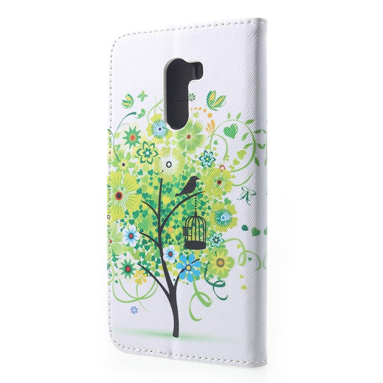 Pattern Printing Wallet Stand Leather Mobile Cover Shell for Xiaomi Pocophone F1 / Poco F1 (India) - Green Tree-2