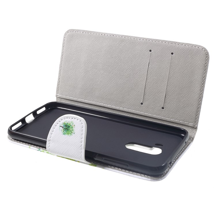 Pattern Printing Wallet Stand Leather Mobile Cover Shell for Xiaomi Pocophone F1 / Poco F1 (India) - Green Tree-5