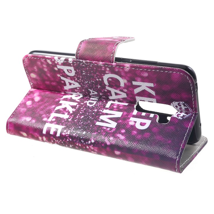 Pattern Printing Wallet Leather Mobile Case with Stand for Xiaomi Pocophone F1 / Poco F1 (India) - Wine Red Pattern-4