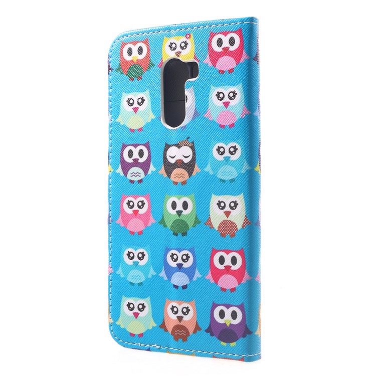 Pattern Printing Wallet Stand Leather Mobile Case for Xiaomi Pocophone F1 / Poco F1 (India) - Colorful Owls-2