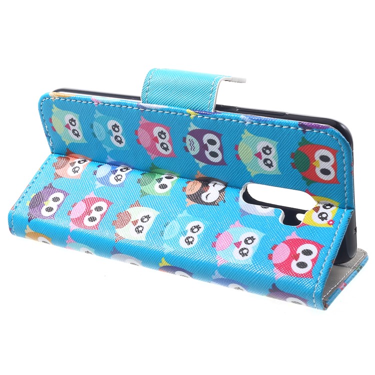 Pattern Printing Wallet Stand Leather Mobile Case for Xiaomi Pocophone F1 / Poco F1 (India) - Colorful Owls-4