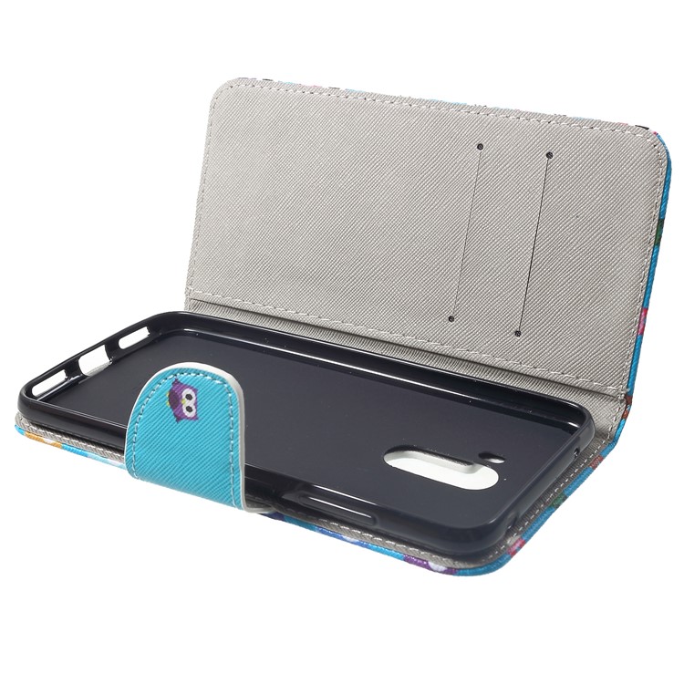 Pattern Printing Wallet Stand Leather Mobile Case for Xiaomi Pocophone F1 / Poco F1 (India) - Colorful Owls-5