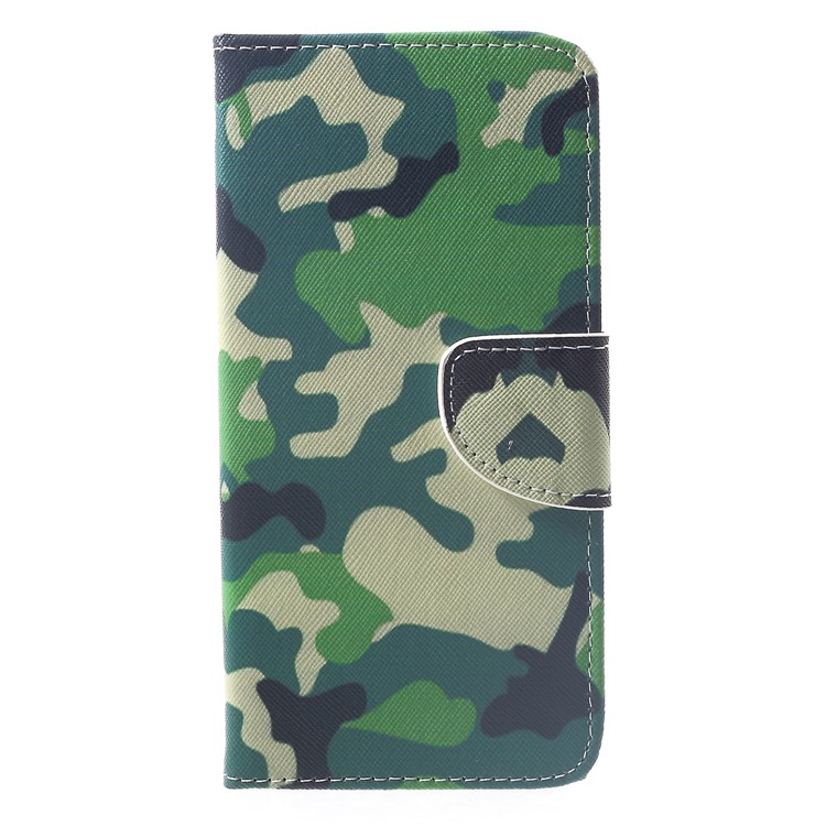 Patterned Cross Texture Wallet Stand Leather Cover for Xiaomi Pocophone F1 / Poco F1 (India) - Camouflage-1