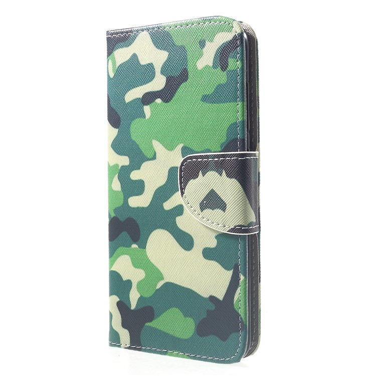 Patterned Cross Texture Wallet Stand Leather Cover for Xiaomi Pocophone F1 / Poco F1 (India) - Camouflage-3
