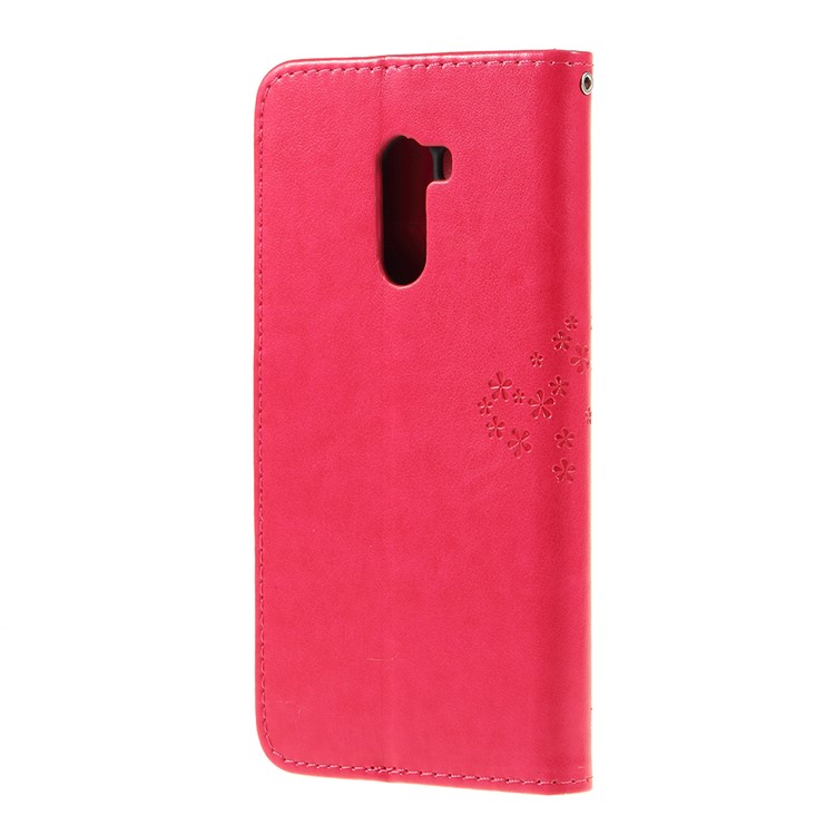 Imprint Tree Owl Magnetic Pattern Wallet PU Leather Cover with Stand for Xiaomi Pocophone F1 / Poco F1 (India) - Rose-3