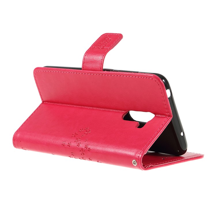 Imprint Tree Owl Magnetic Pattern Wallet PU Leather Cover with Stand for Xiaomi Pocophone F1 / Poco F1 (India) - Rose-5